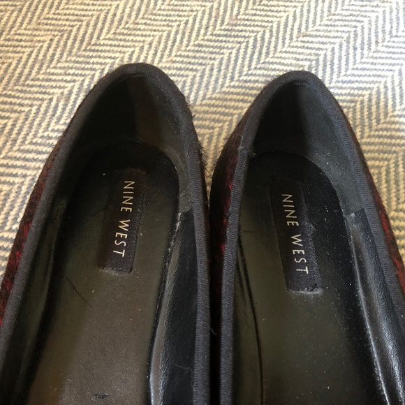 FINAL PRICE:  Red and Black Nine West Loafers - Picture 3 of 6